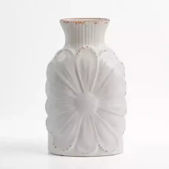 Discount Ivory Antique Floral Stoneware Vase Vases