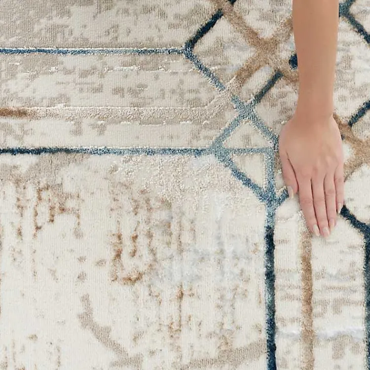 Kirklands Home Area Rugs|Art Deco Bordered Area Rug, 7x9 Ivory