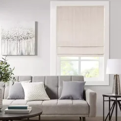 Kirklands Home Curtains & Drapes|Basketweave Cordless Roman Shade, 27 in. Ivory