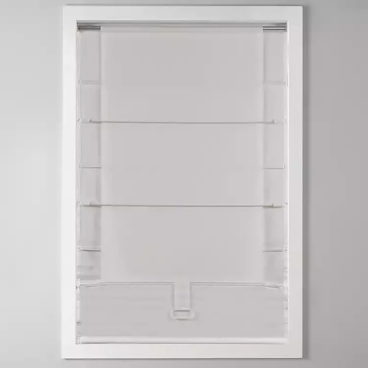 Kirklands Home Curtains & Drapes|Basketweave Cordless Roman Shade, 35 in. Ivory