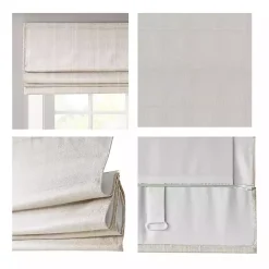 Kirklands Home Curtains & Drapes|Basketweave Cordless Roman Shade, 35 in. Ivory