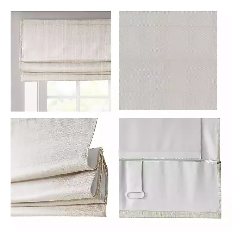 Kirklands Home Curtains & Drapes|Basketweave Cordless Roman Shade, 35 in. Ivory