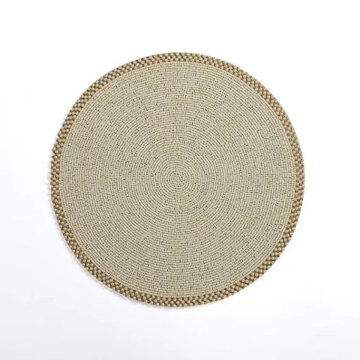 Kirklands Home Table Linens|Beaded Christmas Placemat Ivory