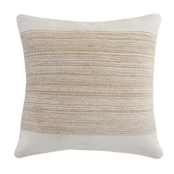 Ivory Border Natural Close Woven Jute Pillow Pillows