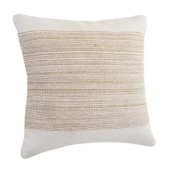 Ivory Border Natural Close Woven Jute Pillow Pillows