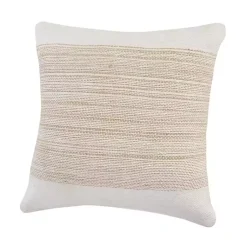 Ivory Border Natural Close Woven Jute Pillow Pillows