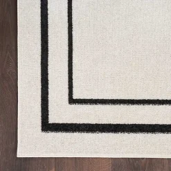 Kirklands Home Outdoor Rugs|Bordered Indoor/Outdoor Area Rug, 5x7 Ivory