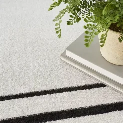 Kirklands Home Outdoor Rugs|Bordered Indoor/Outdoor Area Rug, 5x7 Ivory