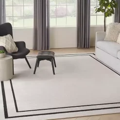 Kirklands Home Outdoor Rugs|Bordered Indoor/Outdoor Area Rug, 8x10 Ivory