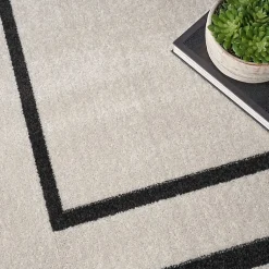 Kirklands Home Outdoor Rugs|Bordered Indoor/Outdoor Area Rug, 8x10 Ivory