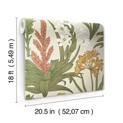 Kirklands Home Wall Murals & Wallpaper|Botanical Villa Peel & Stick Wallpaper Ivory