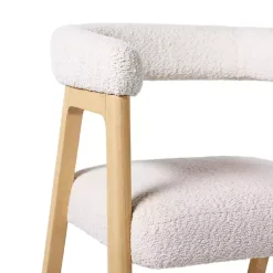 Kirklands Home Bar Stools & Counter Height Stools|Boucle Curved Back Ezra Counter Stool Ivory