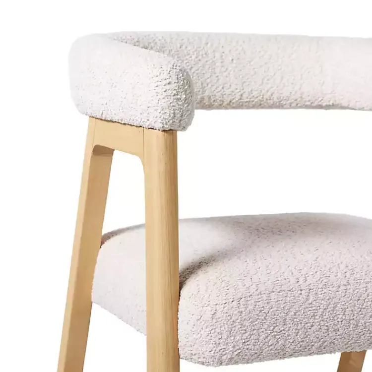Kirklands Home Bar Stools & Counter Height Stools|Boucle Curved Back Ezra Counter Stool Ivory