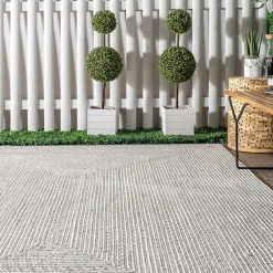 Kirklands Home Area Rugs|Ivory Braided Lefebvre Area Rug, 10x14 White