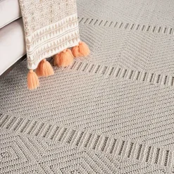 Kirklands Home Area Rugs|Chevron Diamond Tasseled Area Rug, 7x10 Ivory