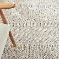 Kirklands Home Area Rugs|Chevron Diamond Tasseled Area Rug, 5x7 Ivory