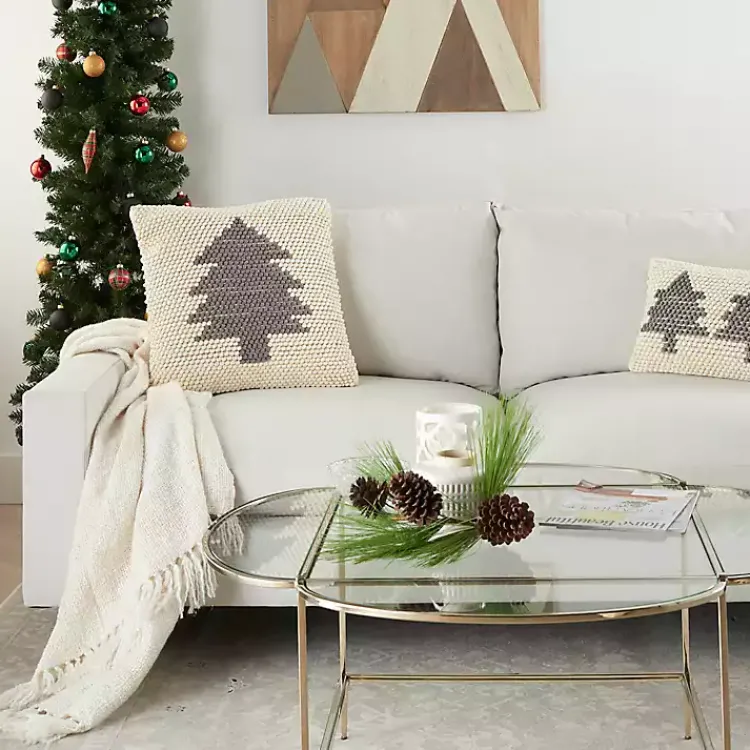 Outlet Ivory Christmas Tree Loop Throw Pillow Pillows