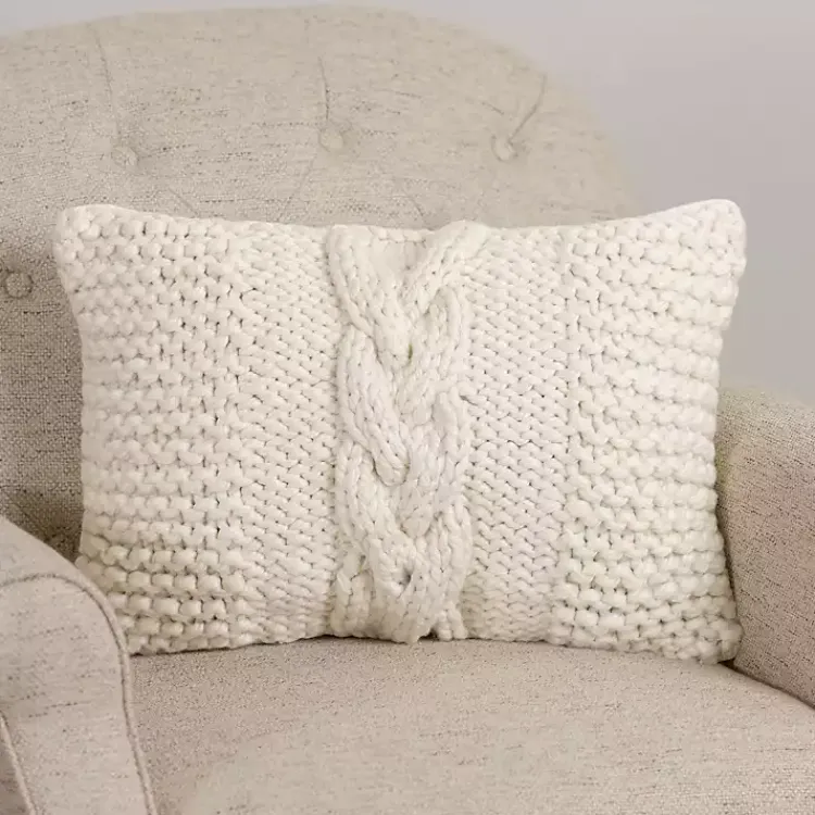 Hot Chunky Knit Lumbar Pillow Pillows