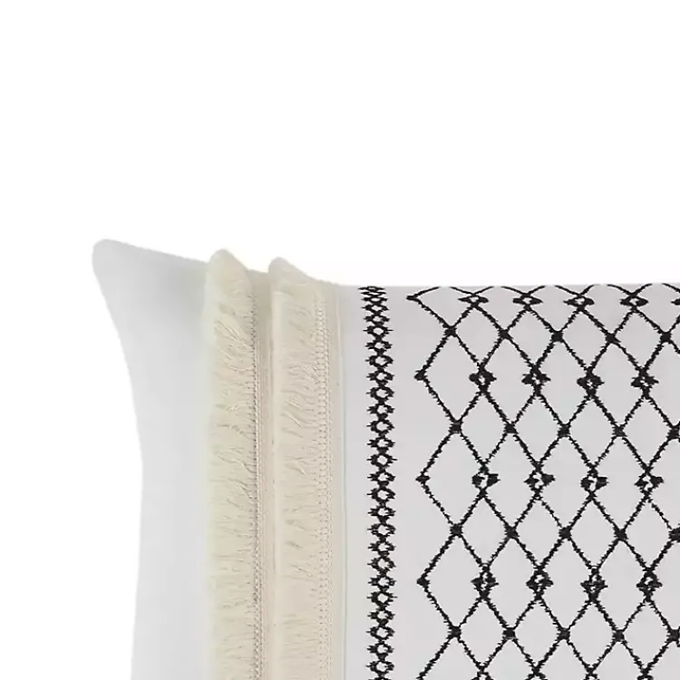Outlet Ivory Cotton Embroidered Tassel Accent Pillow Pillows