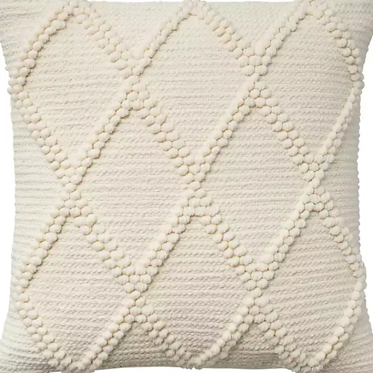 Clearance Ivory Diamond Lattice Throw Pillow Pillows