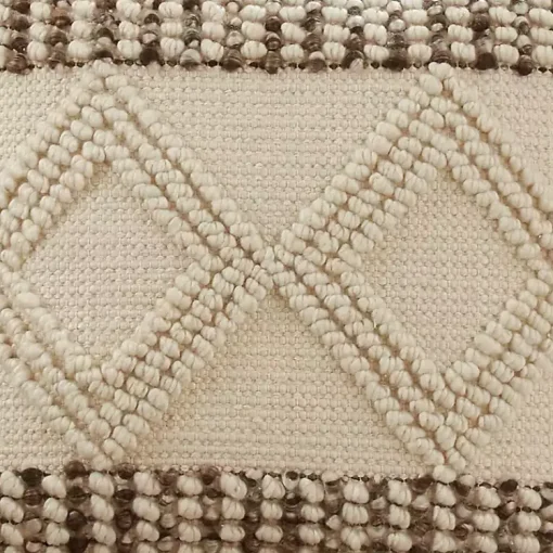 Ivory Diamond Woven Textured Polyester Pillow Pillows