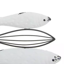 New Ivory Distressed Coastal Fish School Statue Statues & Figurines