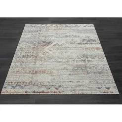 Kirklands Home Area Rugs|Distressed Medallion Washable Area Rug, 7x9 Ivory