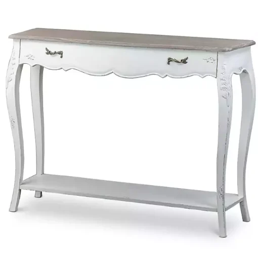 Kirklands Home Console Tables|Distressed Streaked Console Table Ivory