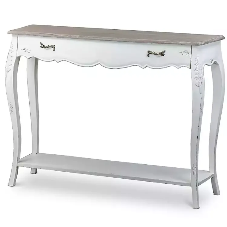 Kirklands Home Console Tables|Distressed Streaked Console Table Ivory