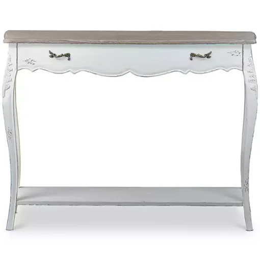 Kirklands Home Console Tables|Distressed Streaked Console Table Ivory