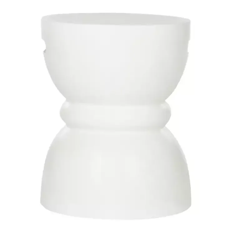 Kirklands Home Outdoor Tables|Drum Accent Table with Handles Ivory