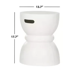 Kirklands Home Outdoor Tables|Drum Accent Table with Handles Ivory