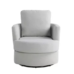 Kirklands Home Accent Chairs|Ivory Elmhurst Swivel Accent Chair White