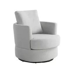 Kirklands Home Accent Chairs|Ivory Elmhurst Swivel Accent Chair White