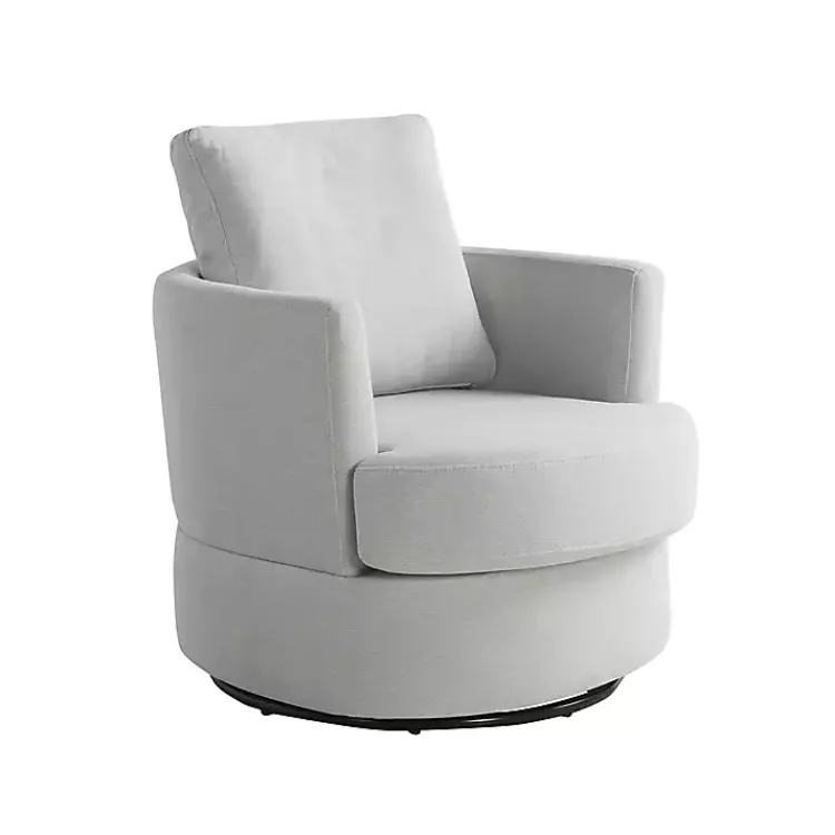 Kirklands Home Accent Chairs|Ivory Elmhurst Swivel Accent Chair White