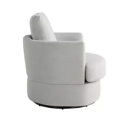 Kirklands Home Accent Chairs|Ivory Elmhurst Swivel Accent Chair White