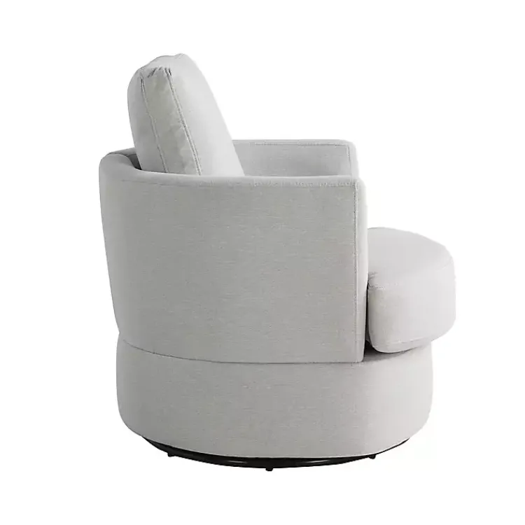 Kirklands Home Accent Chairs|Ivory Elmhurst Swivel Accent Chair White