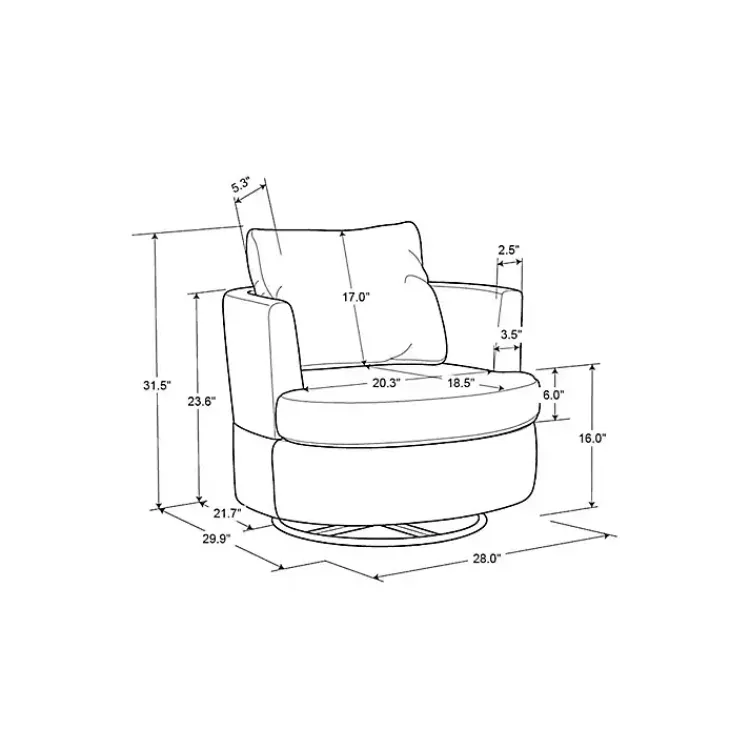 Kirklands Home Accent Chairs|Ivory Elmhurst Swivel Accent Chair White