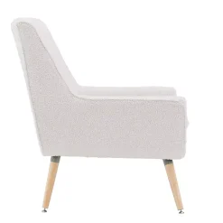 Kirklands Home Accent Chairs|Ivory Faux Sherpa Tufted Accent Chair White