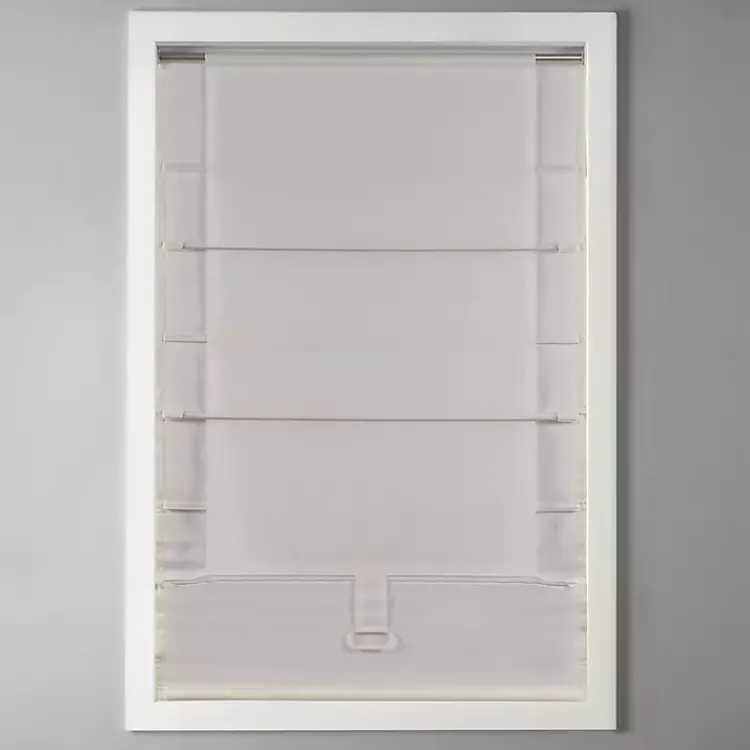 Kirklands Home Curtains & Drapes|Faux Silk Room Darkening Roman Shade, 27 in. Ivory