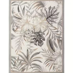 Kirklands Home Area Rugs|Ivory Grand Leaf Coastal Area Rug, 5x7