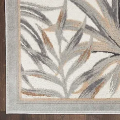 Kirklands Home Area Rugs|Ivory Grand Leaf Coastal Area Rug, 5x7