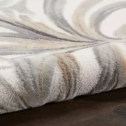 Kirklands Home Area Rugs|Ivory Grand Leaf Coastal Area Rug, 5x7