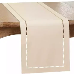 Kirklands Home Table Linens|Ivory Hemstitch Border Table Runner White