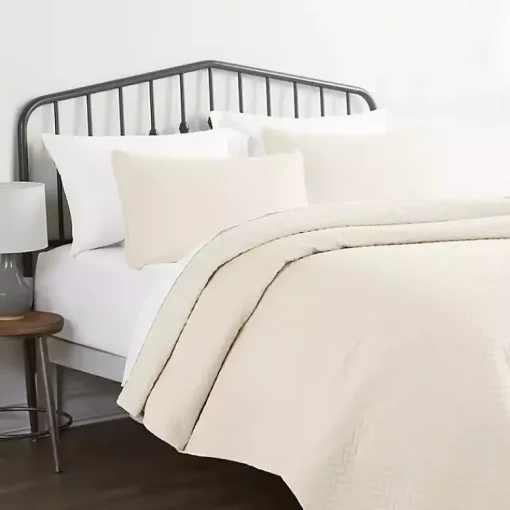 Kirklands Home Bedspreads & Coverlets|Herringbone Quilted 3-pc. King Coverlet Set Ivory