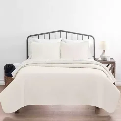 Kirklands Home Bedspreads & Coverlets|Herringbone Quilted 2-pc. Twin Coverlet Set Ivory