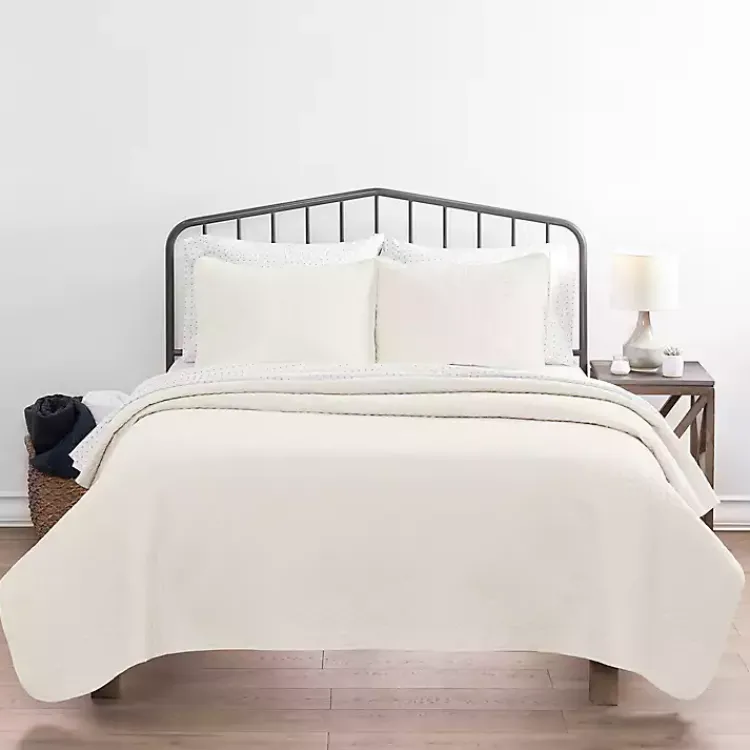 Kirklands Home Bedspreads & Coverlets|Herringbone Quilted 2-pc. Twin Coverlet Set Ivory