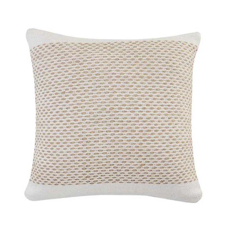 Discount Ivory Interwoven Jute Pillow Pillows
