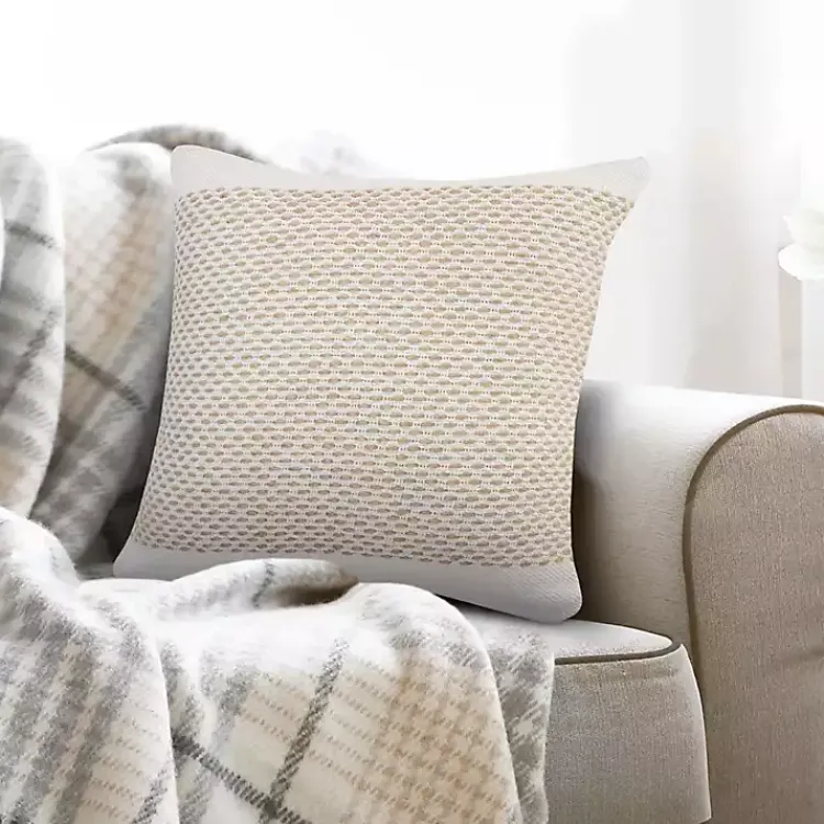 Discount Ivory Interwoven Jute Pillow Pillows