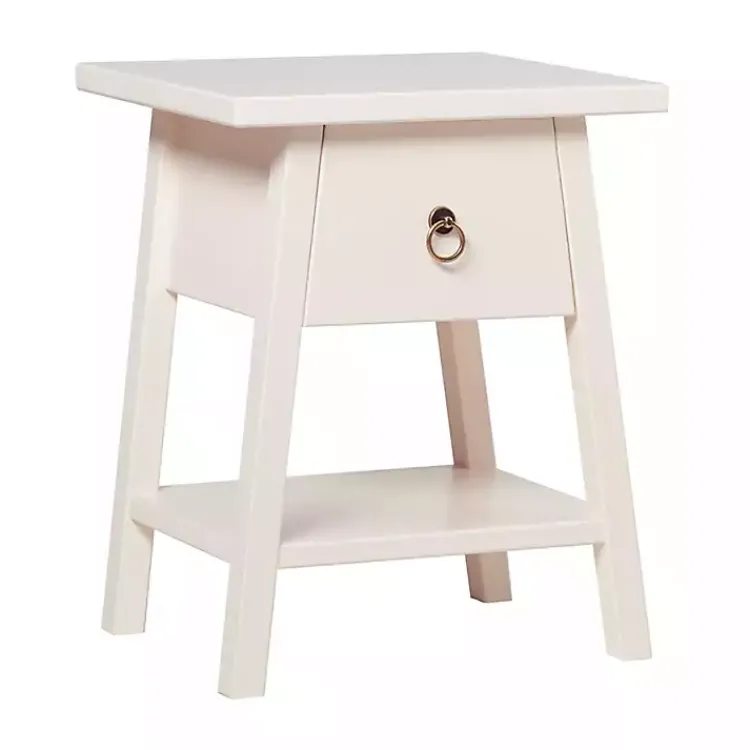 Kirklands Home Accent & End Tables|Japandi Pull-Ring Accent Table Ivory